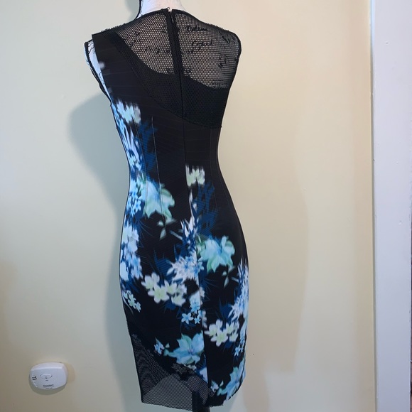 Elie Tahari Floral Sheath Dress with Mesh size 4 - Picture 4 of 8